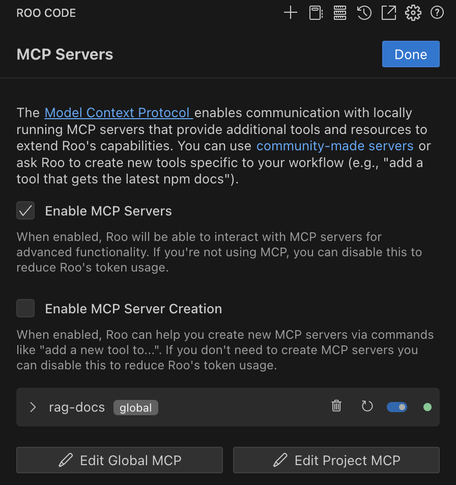 Project-level MCP Config file example